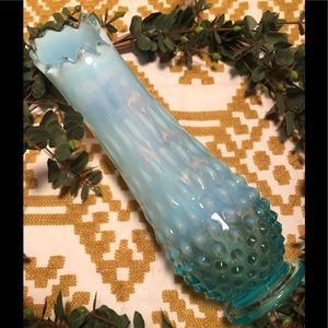 Vintage blue opalescent vase